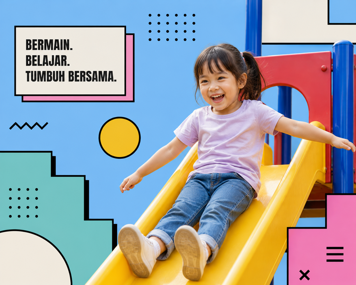 Anak bermain di playground klinik